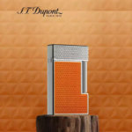 S.T. Dupont Ligne 2 Bright Orange Lacquer Guilloche Lighter detail4